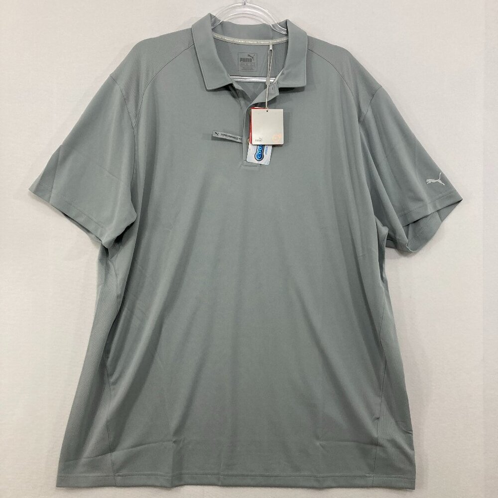 New Puma Golf Men's Gray size XXL Short Sleeve Active Polo Shirt Sport